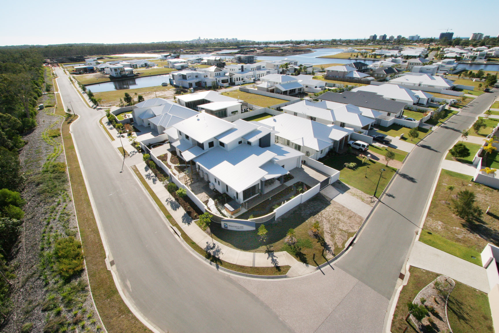 Aerial view of new home development